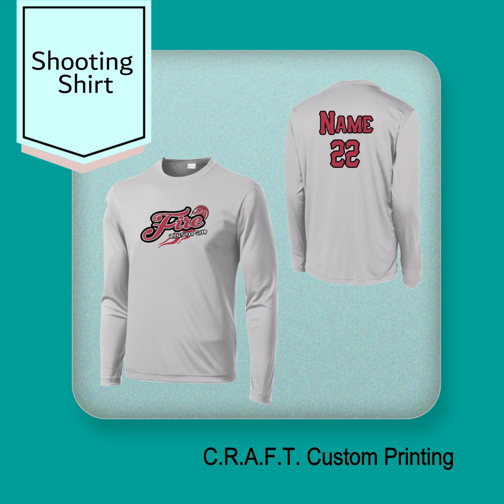 Shooting shirt craft custom printing